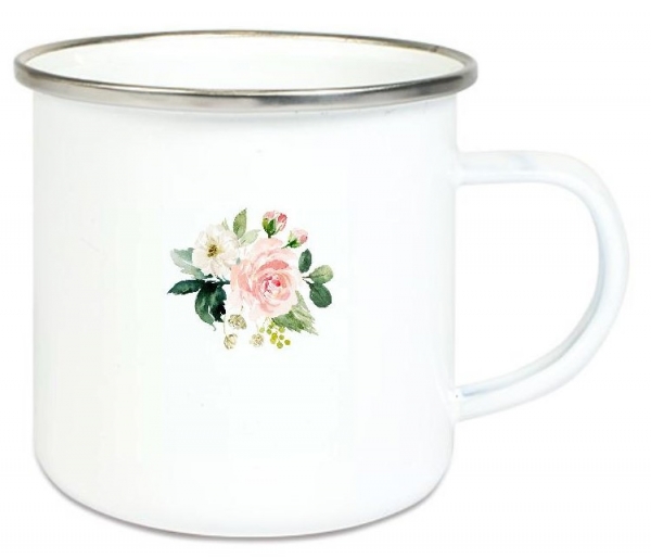 ♥ Tasse Becher Emailletasse goldiger Kranz, Schön, dass es Dich gibt! Dankeschön, Geburtstag, Vatertag, Abschied, Jubiläum, Geschenk, Becher von Lüttentüddel